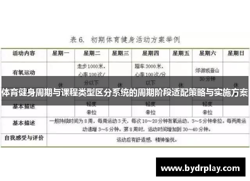 体育健身周期与课程类型区分系统的周期阶段适配策略与实施方案